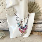 Black Thread Choker Necklace with Agate - Silver Chamber Jewellery Store