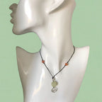 Black Thread Choker Necklace with Jade and Carnelian - Silver Chamber Jewellery Store