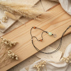 Black Thread Choker Necklace with Jade and Carnelian - Silver Chamber Jewellery Store