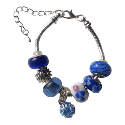 Blue Charm Bracelet With Rhinestones Silver Chamber Jewellery Store