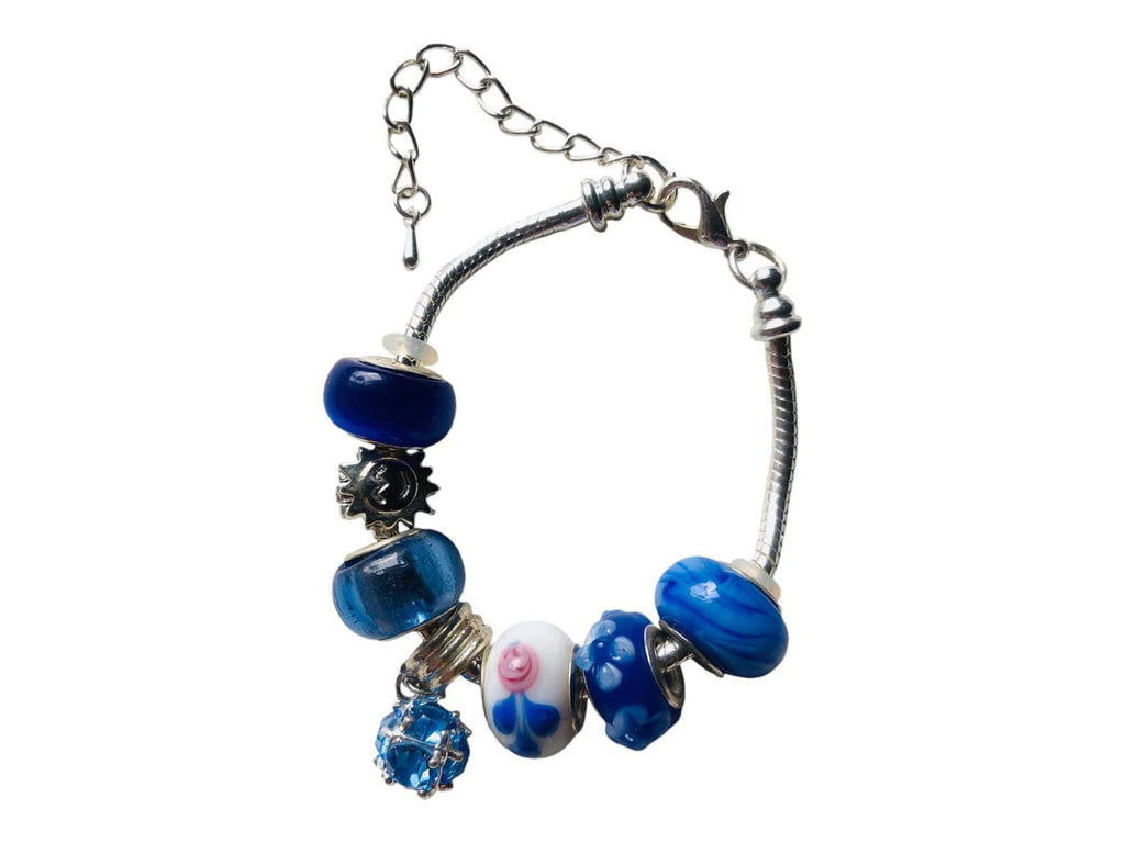 Blue Charm Bracelet With Rhinestones Silver Chamber Jewellery Store