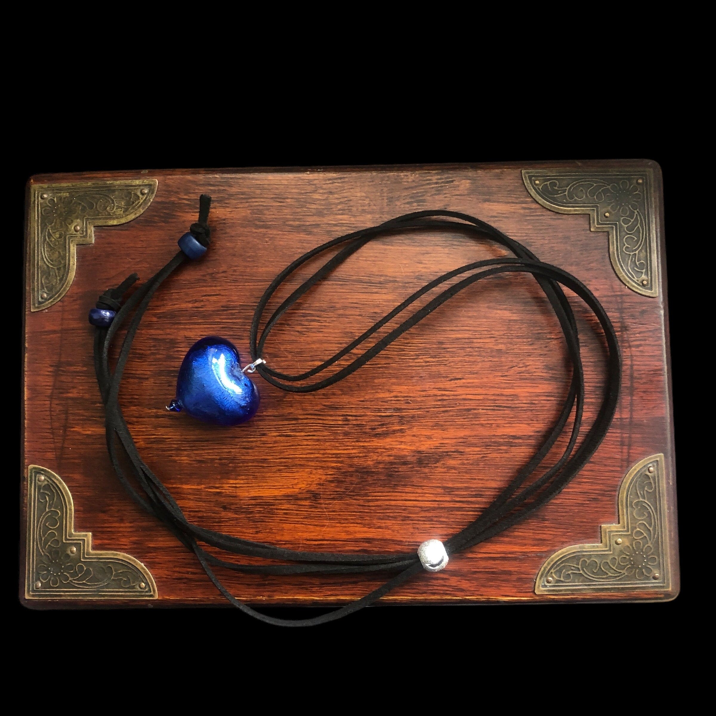 Blue Murano Glass Heart Pendant Necklace Silver Chamber Jewellery Store