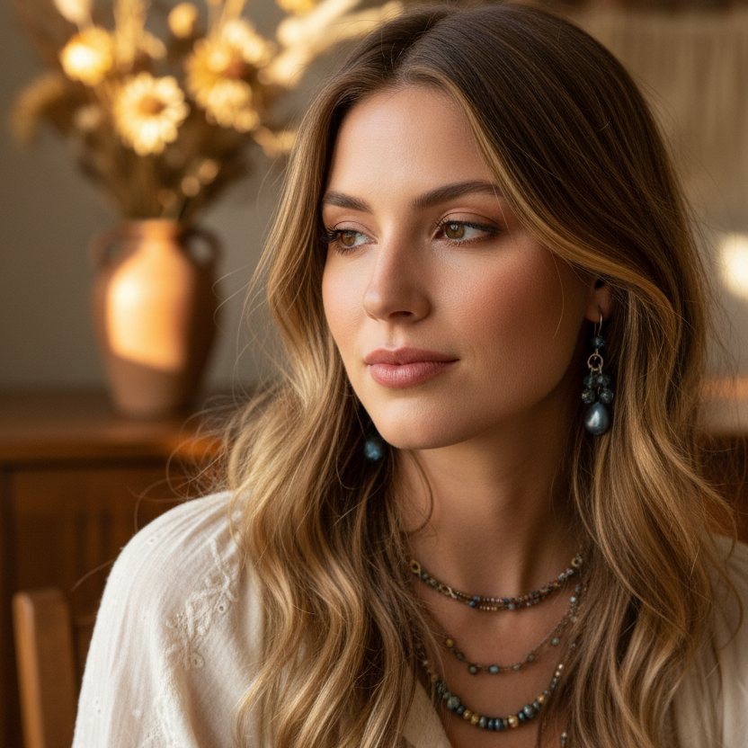 Blue Quartz and Hematite 925 Silver Dangle Earrings Silver Chamber Jewellery Store