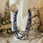 Blue Stones and Glass Beaded Long Necklace - Silver Chamber Jewellery Store