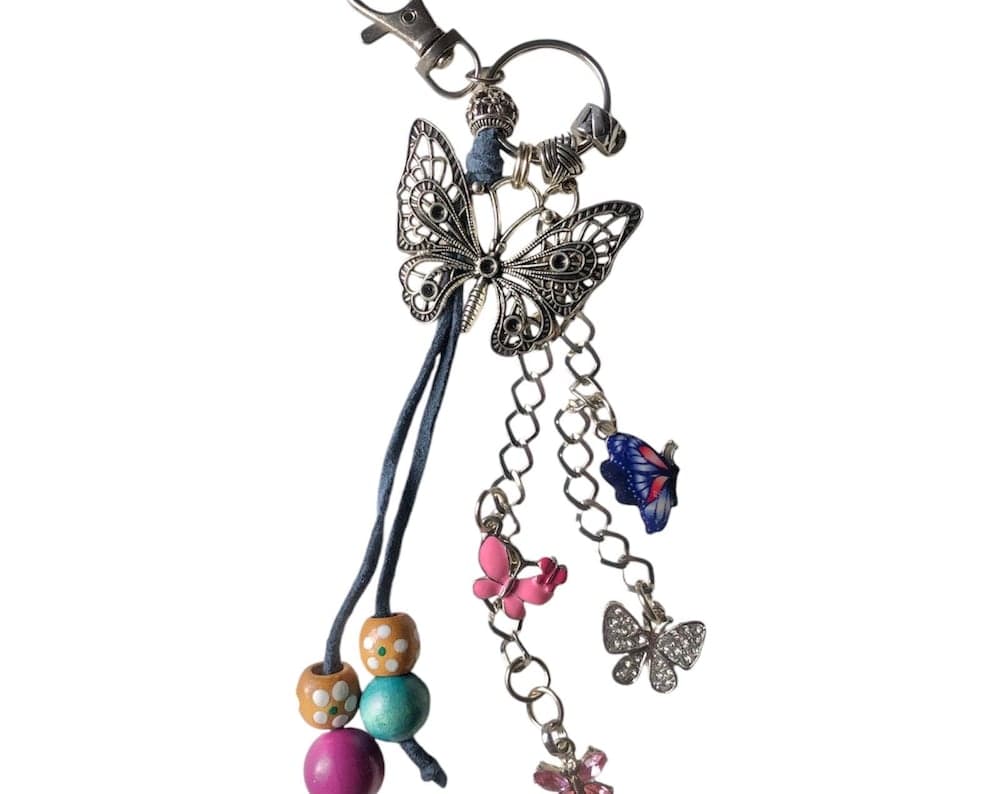 Butterfly Handmade Key Ring / Bag Charm Silver Chamber Jewellery Store