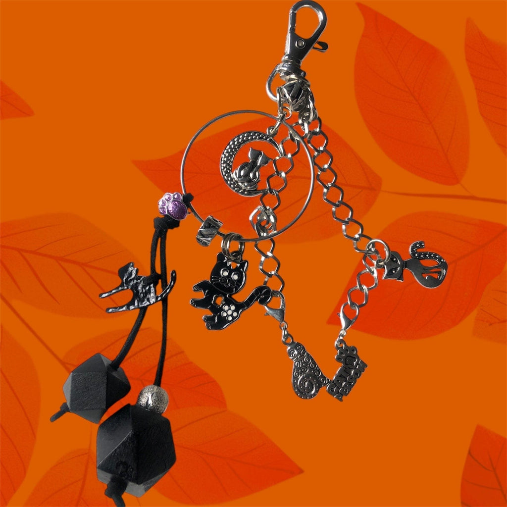 Cats Handmade Keychain / Bag Charm Silver Chamber Jewellery Store