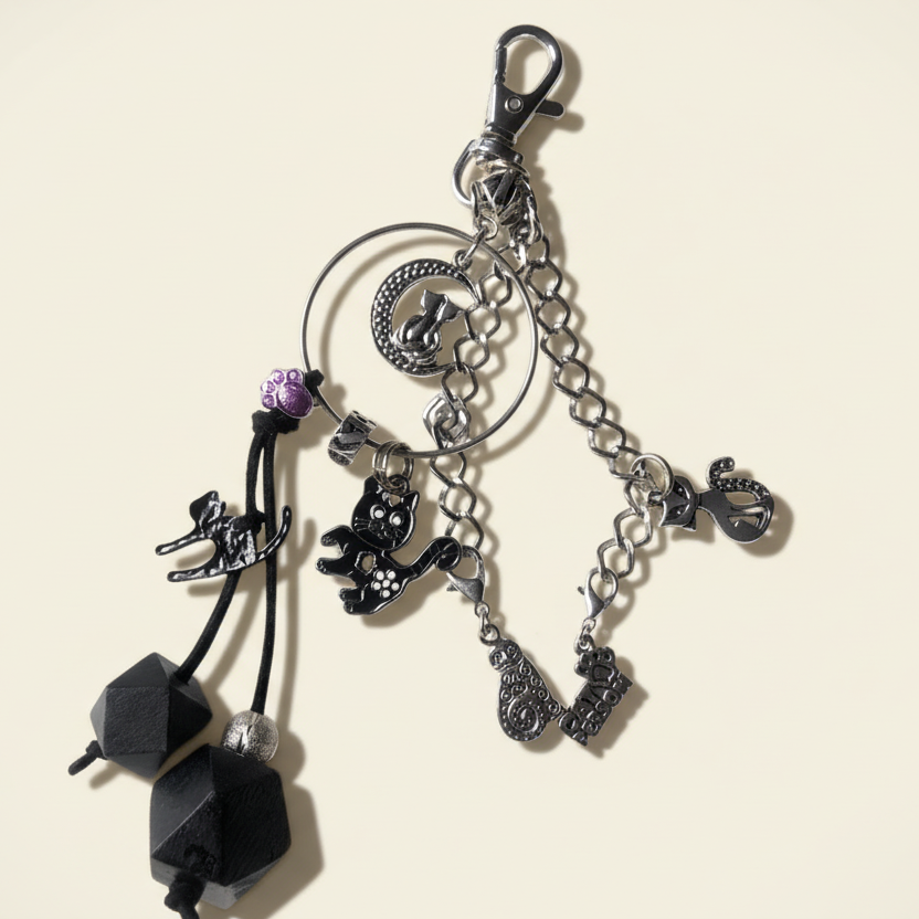 Cats Handmade Bag Charm