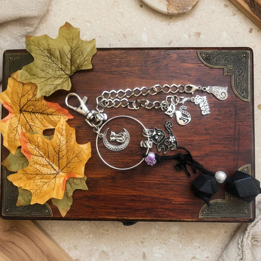 Cats Handmade Bag Charm - Silver Chamber Jewellery Store