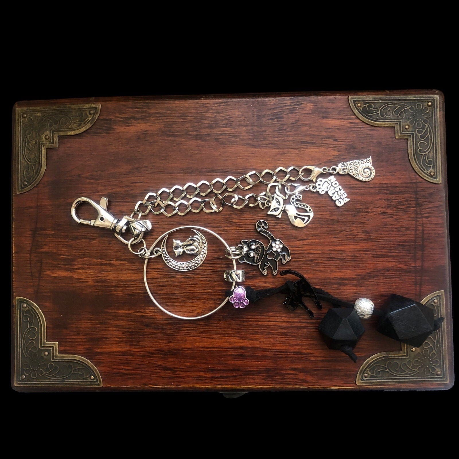 Cats Handmade Keychain / Bag Charm Silver Chamber Jewellery Store