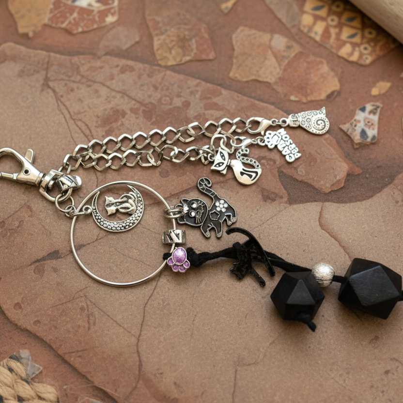 Cats Handmade Bag Charm