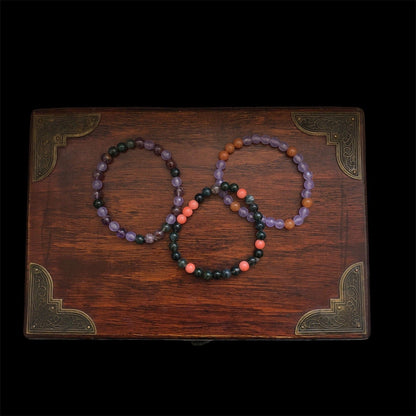 Chalcedony and Jasper Beaded Bracelet Silver Chamber Jewellery Store