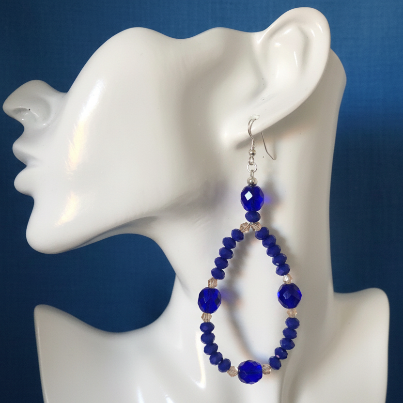Cobalt Blue Statement Crystal Earrings