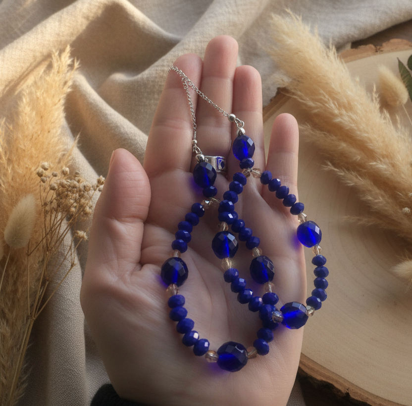 Cobalt Blue Statement Crystal Earrings