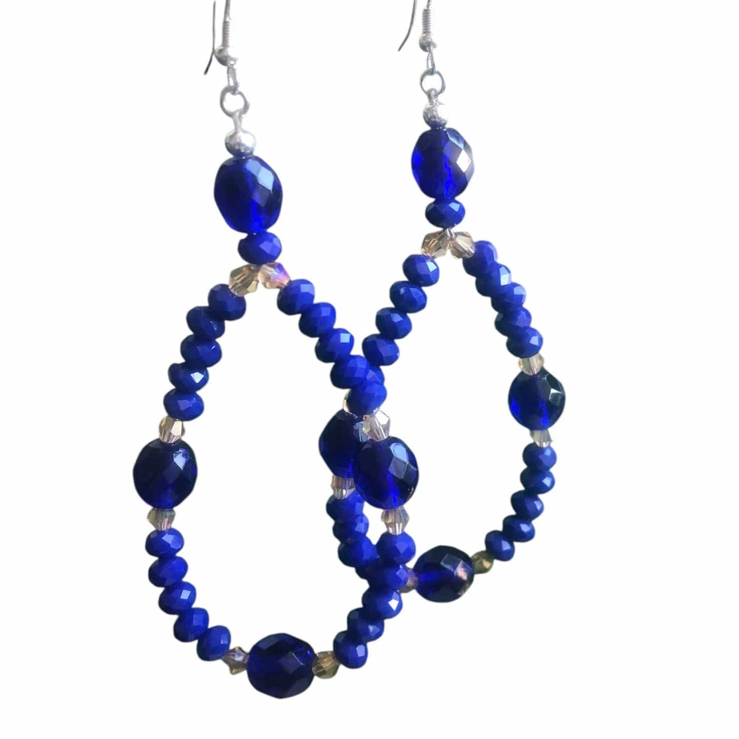 Cobalt Blue Statement Crystal Earrings Silver Chamber Jewellery Store