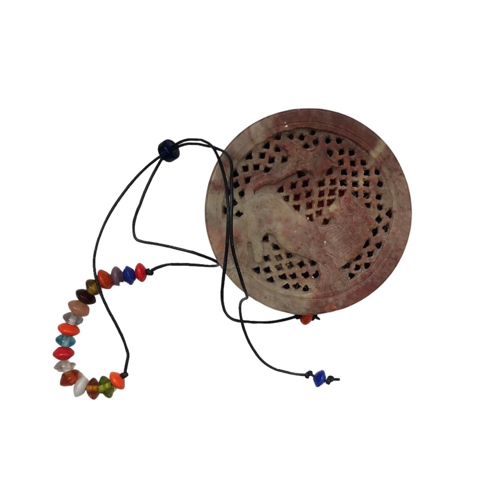 Colourful Beaded Leather Cord Necklace Silver Chamber Jewellery Store