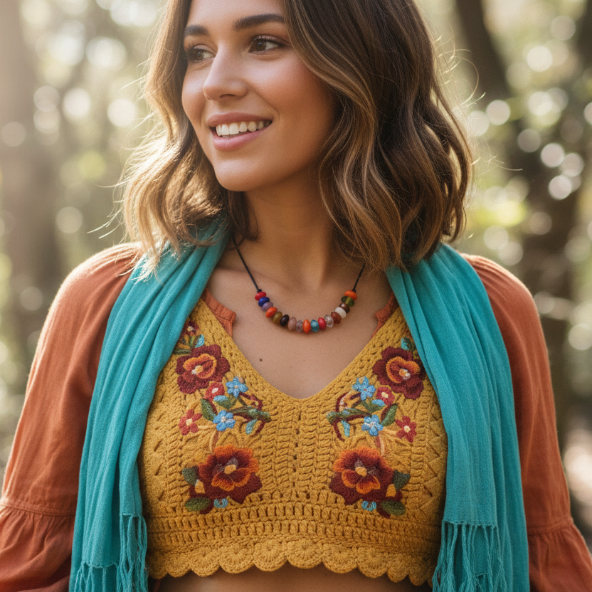 Colourful Beaded Leather Cord Necklace