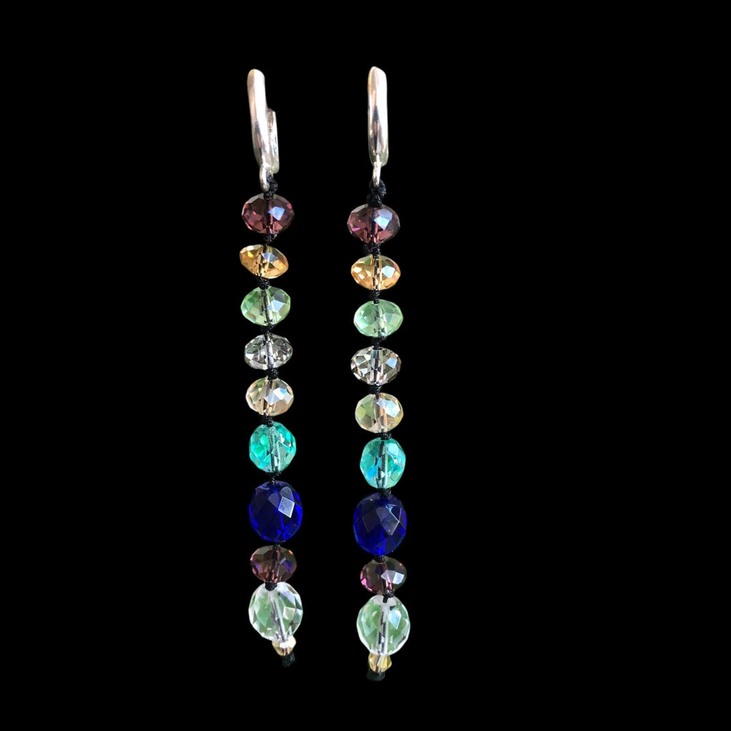 Colourful Crystals Beaded Earrings Silver Chamber Jewellery Store