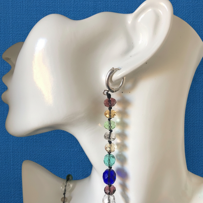 Colourful Crystals Beaded Earring