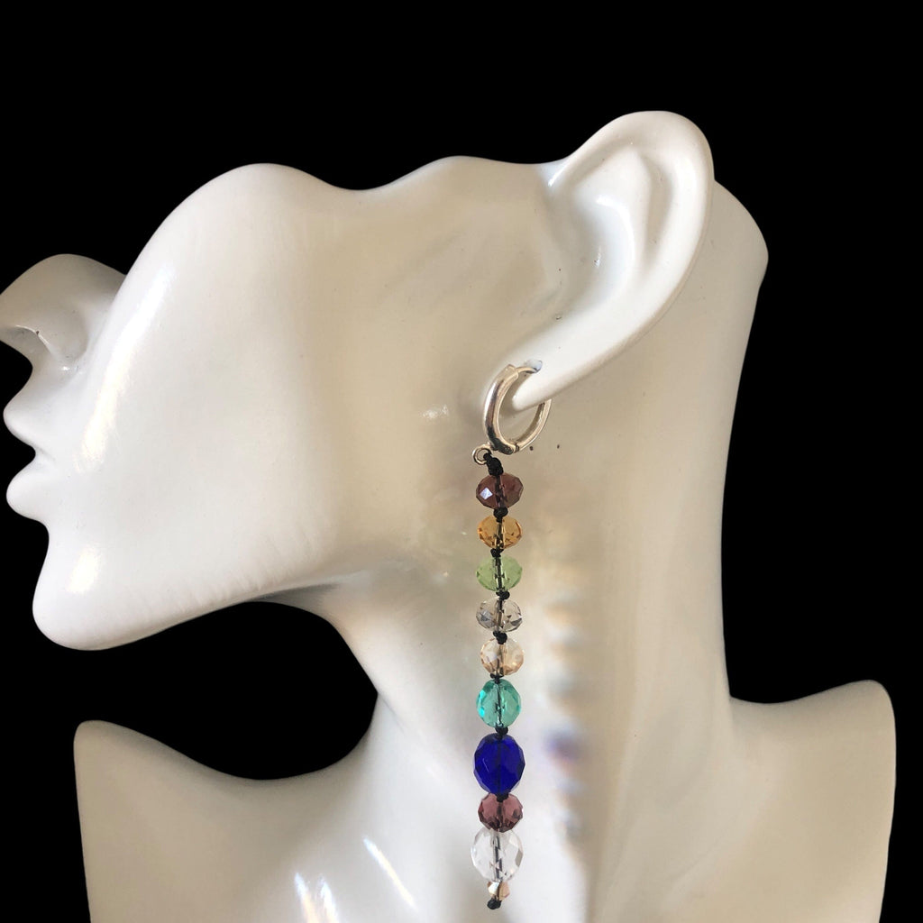 Colourful Crystals Beaded Earrings Silver Chamber Jewellery Store