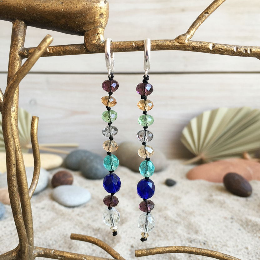 Colourful Crystals Beaded Earring