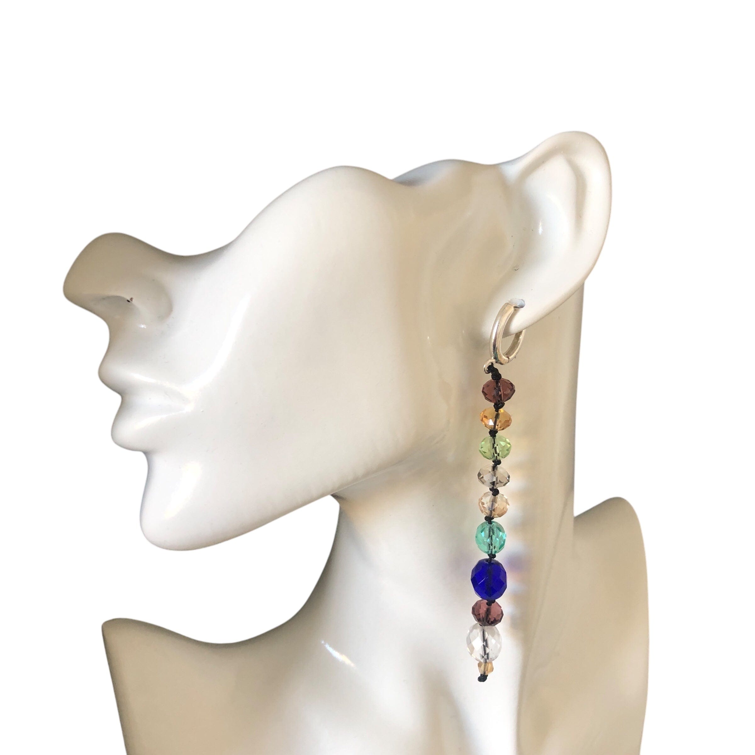 Colourful Crystals Beaded Earrings Silver Chamber Jewellery Store
