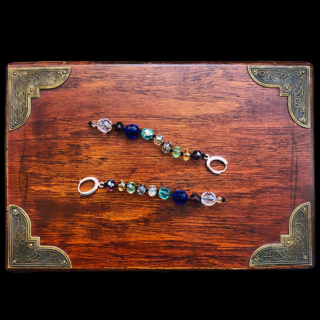 Colourful Crystals Beaded Earrings Silver Chamber Jewellery Store