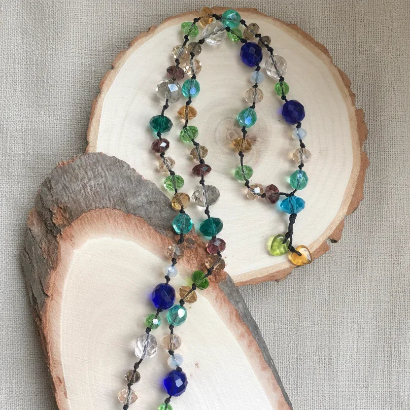 Colourful Crystals Beaded Necklace - Silver Chamber Jewellery Store