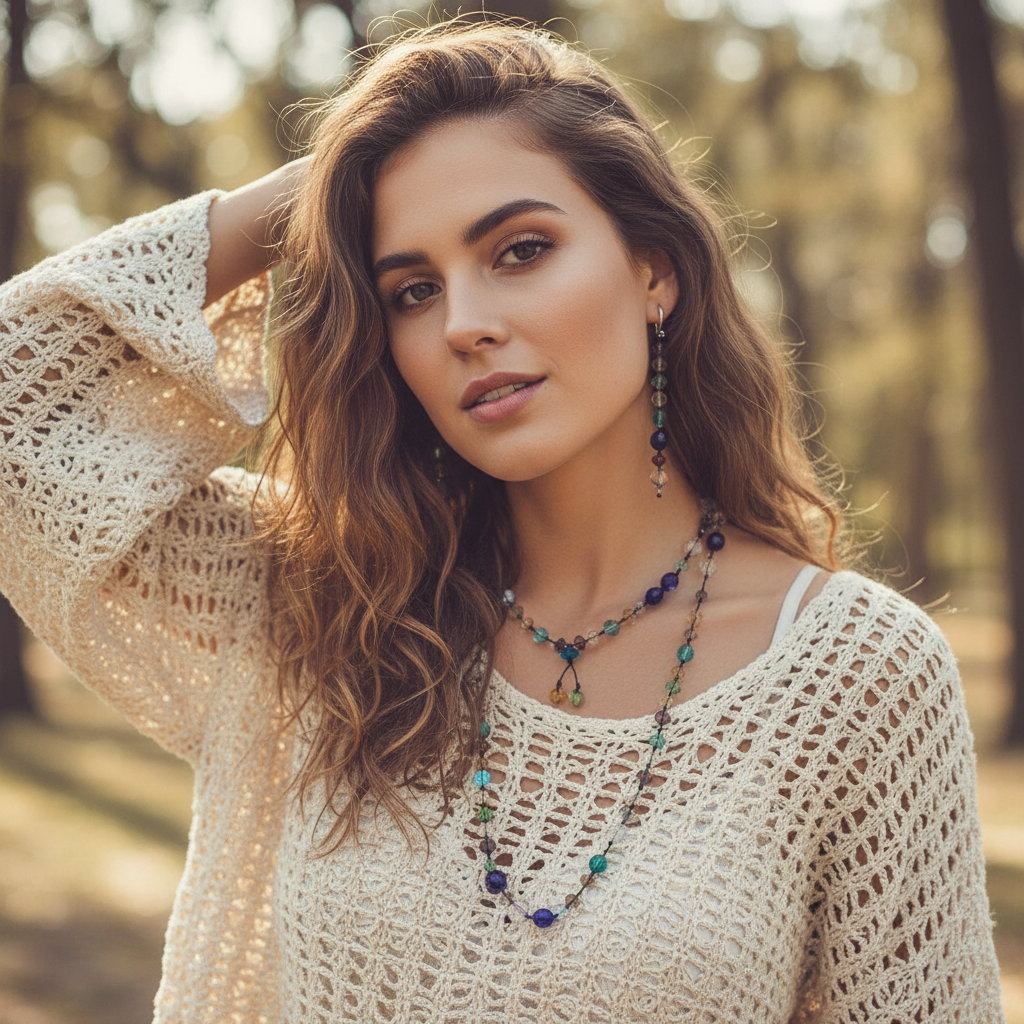 Colourful Crystals Beaded Necklace