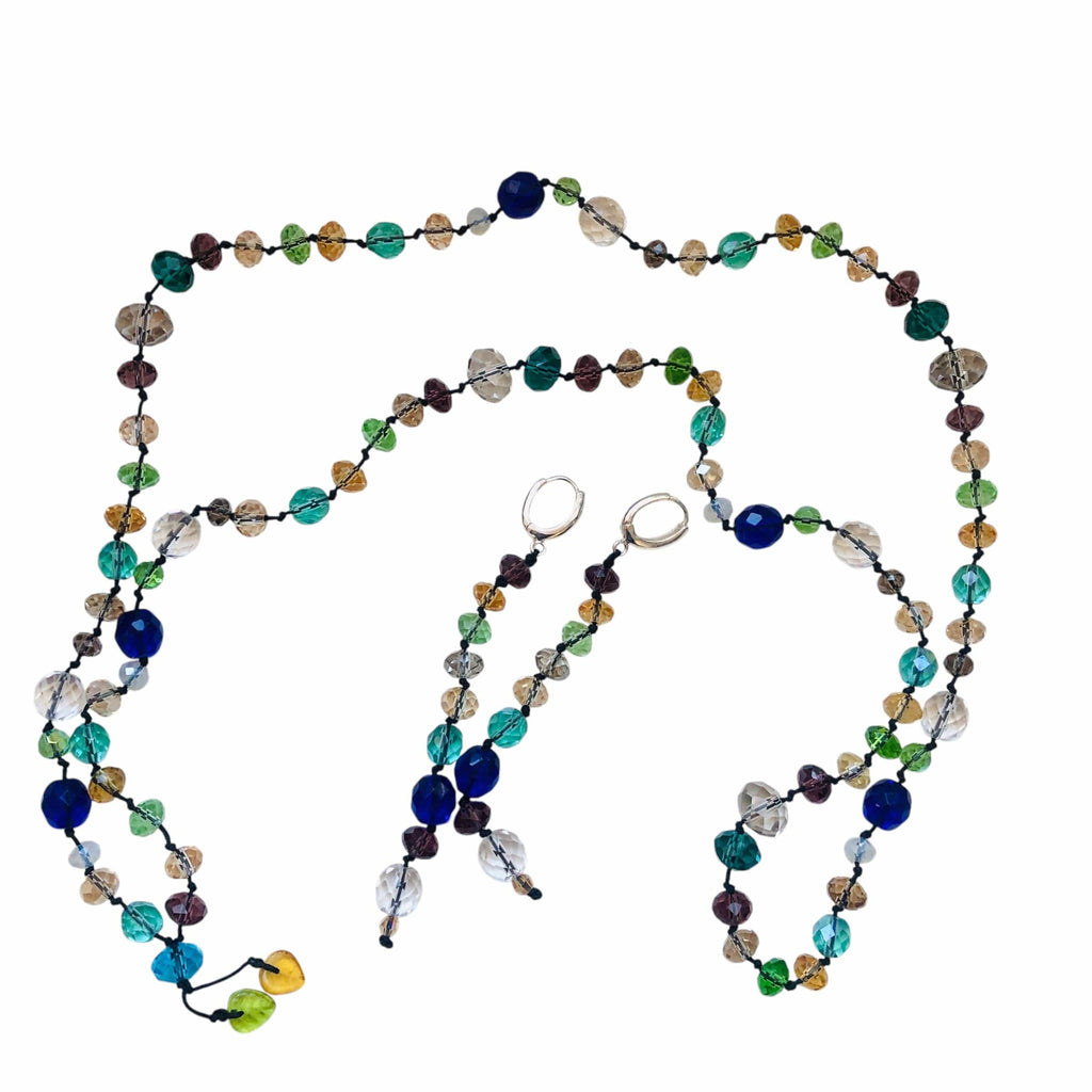 Colourful Crystals Beaded Necklace Silver Chamber Jewellery Store