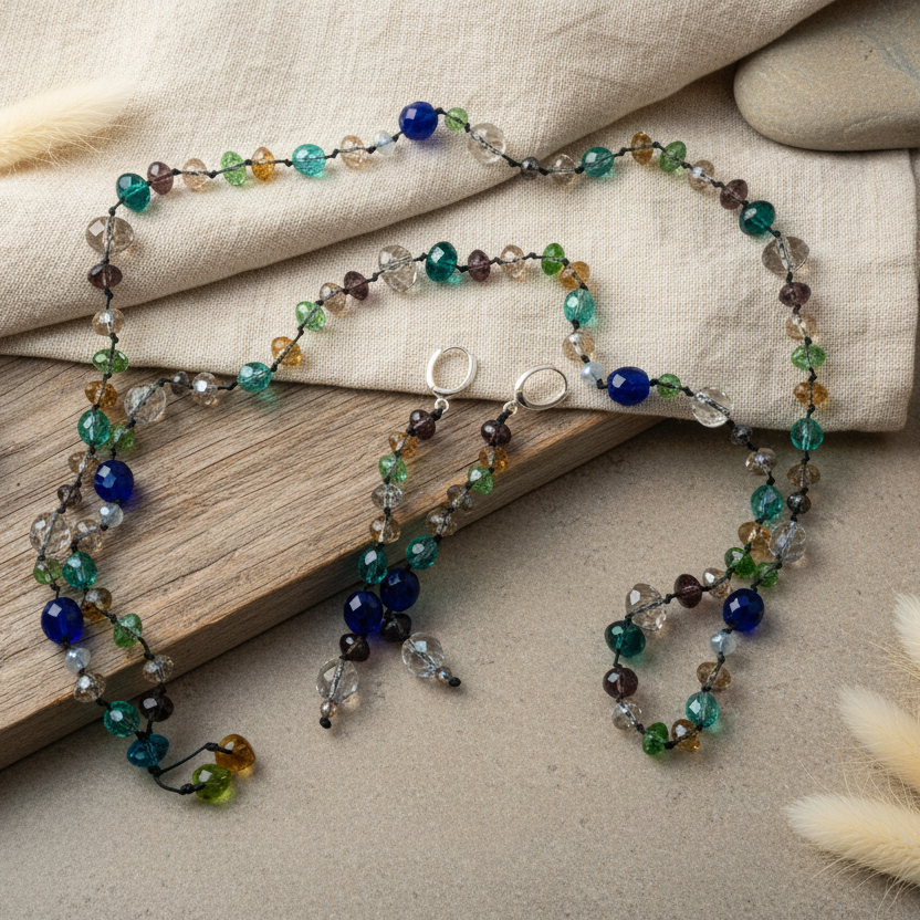 Colourful Crystals Beaded Earring