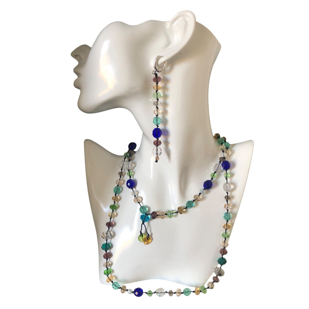Colourful Crystals Beaded Necklace Silver Chamber Jewellery Store