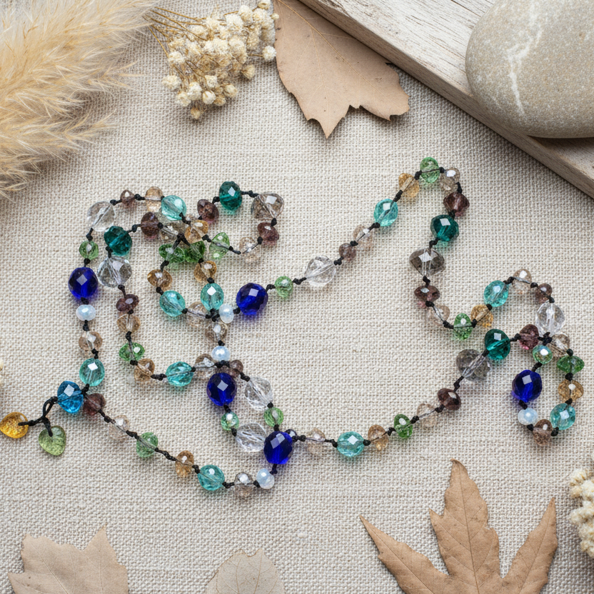 Colourful Crystals Beaded Necklace