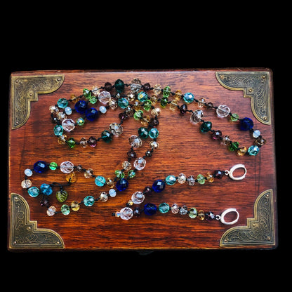 Colourful Crystals Beaded Necklace Silver Chamber Jewellery Store