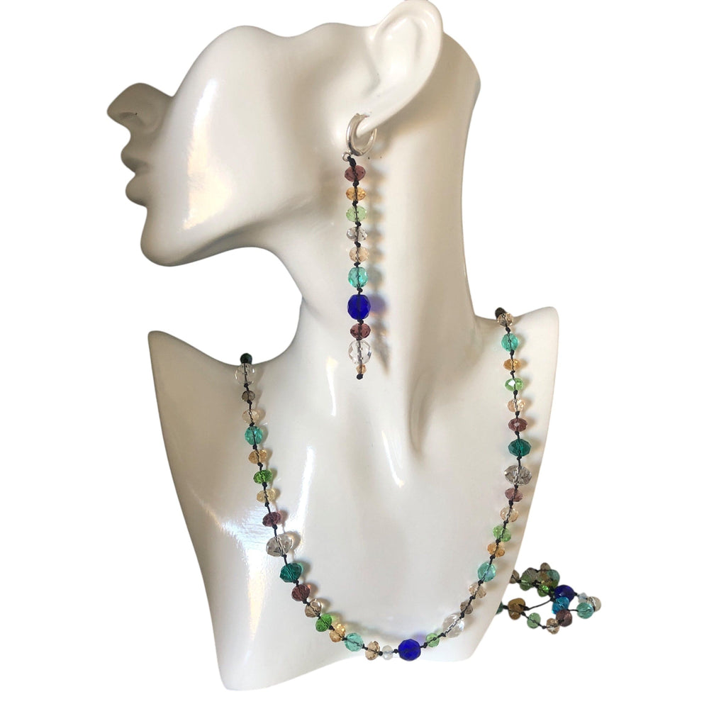 Colourful Crystals Beaded Necklace Silver Chamber Jewellery Store
