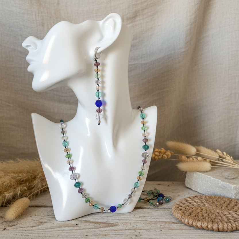 Colourful Crystals Beaded Necklace
