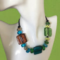 Colourful Glass Statement Necklace - Silver Chamber Jewellery Store