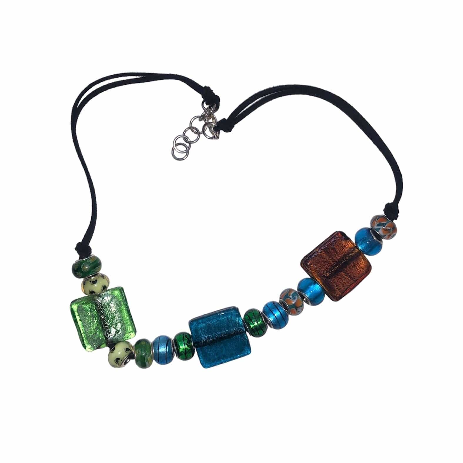 Colourful Glass Statement Necklace Silver Chamber Jewellery Store