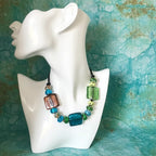 Colourful Glass Statement Necklace - Silver Chamber Jewellery Store