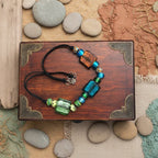 Colourful Glass Statement Necklace - Silver Chamber Jewellery Store