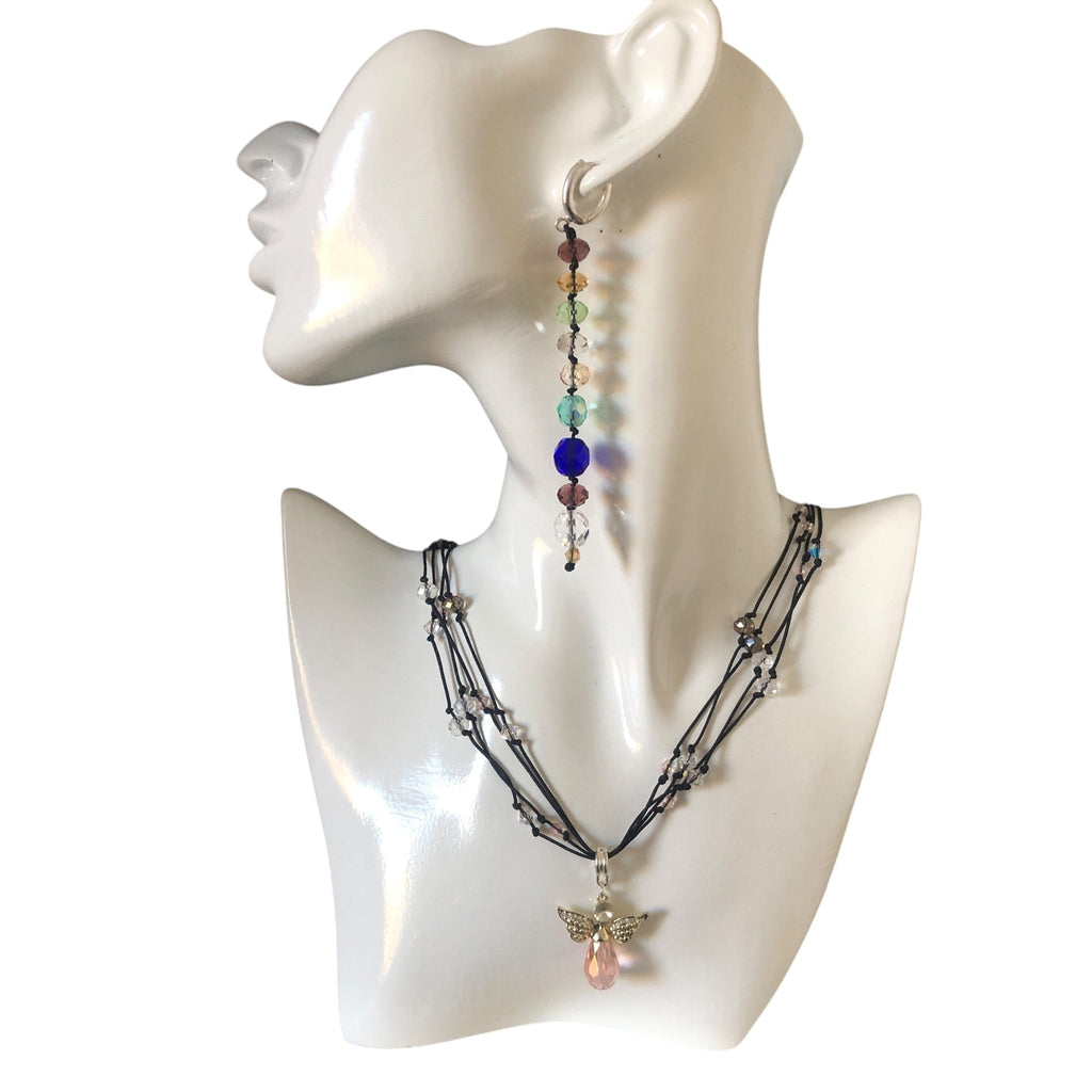 Crystal Angel Beaded Necklace Silver Chamber Jewellery Store