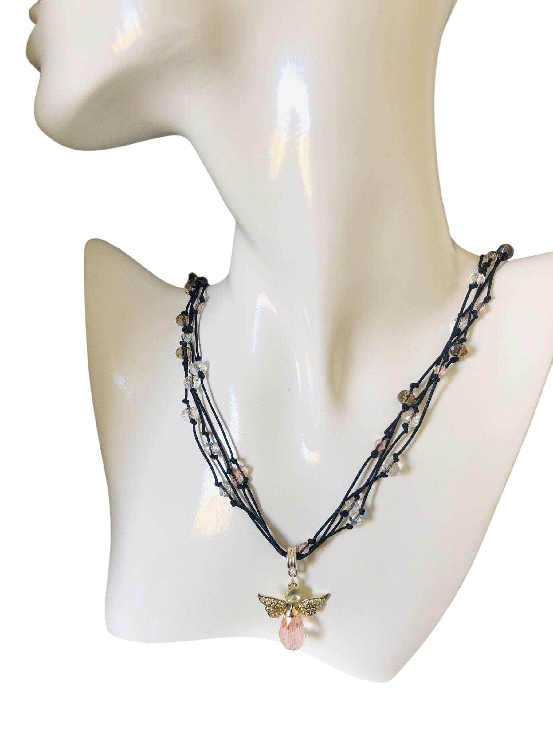 Crystal Angel Beaded Necklace Silver Chamber Jewellery Store