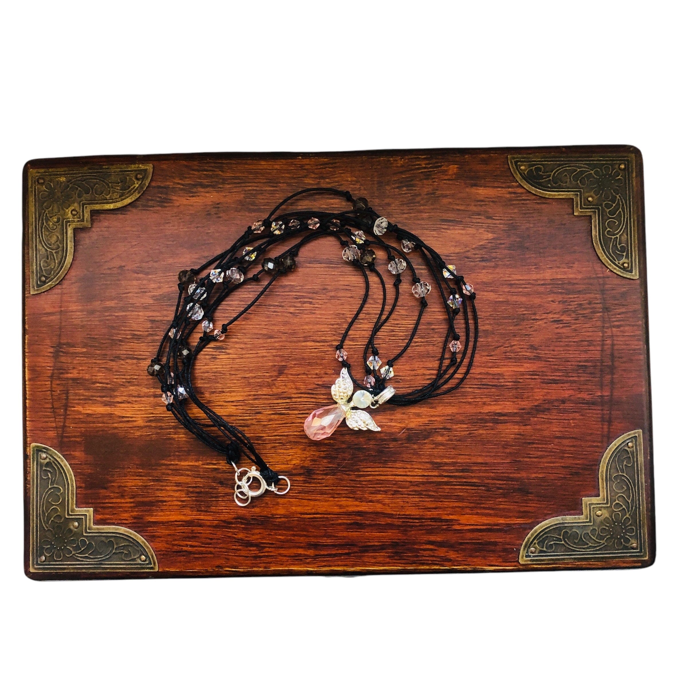 Crystal Angel Beaded Necklace Silver Chamber Jewellery Store