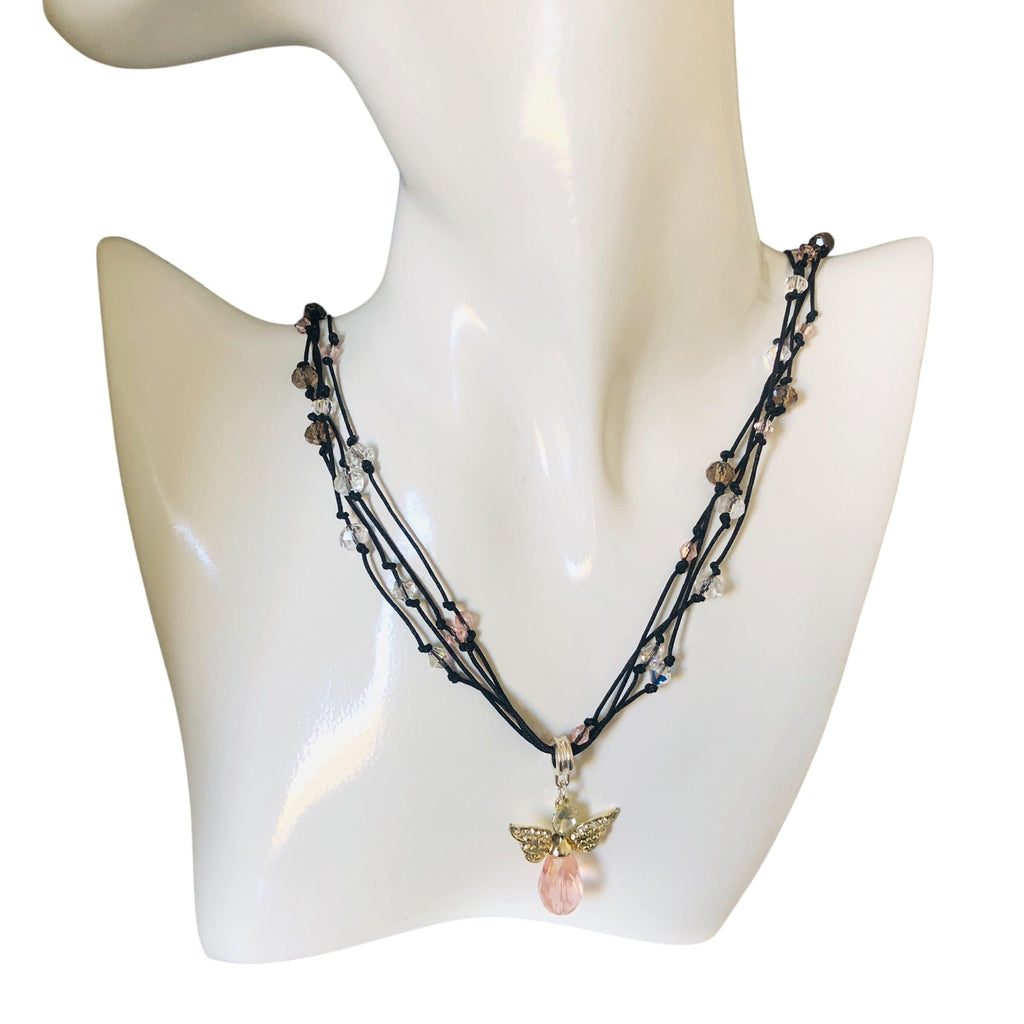 Crystal Angel Beaded Necklace Silver Chamber Jewellery Store