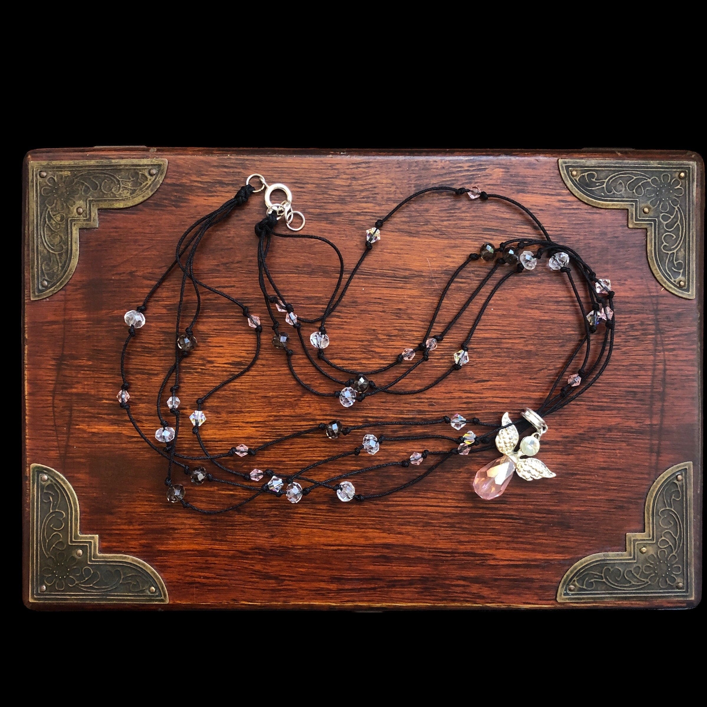 Crystal Angel Beaded Necklace Silver Chamber Jewellery Store