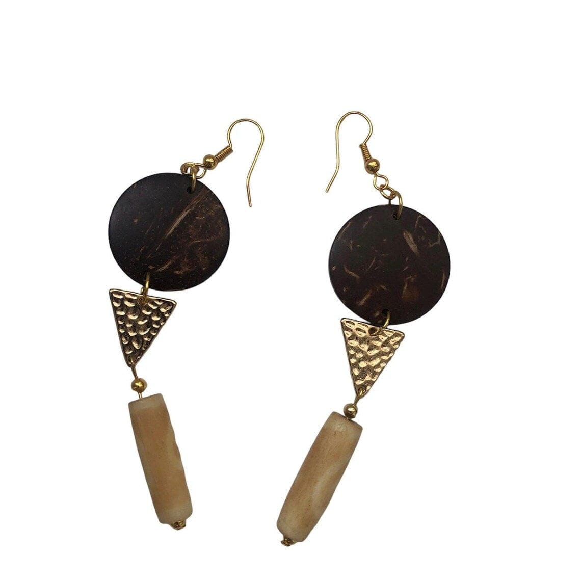 Exotic Wood Gold Plated Dangle Earrings Silver Chamber Jewellery Store