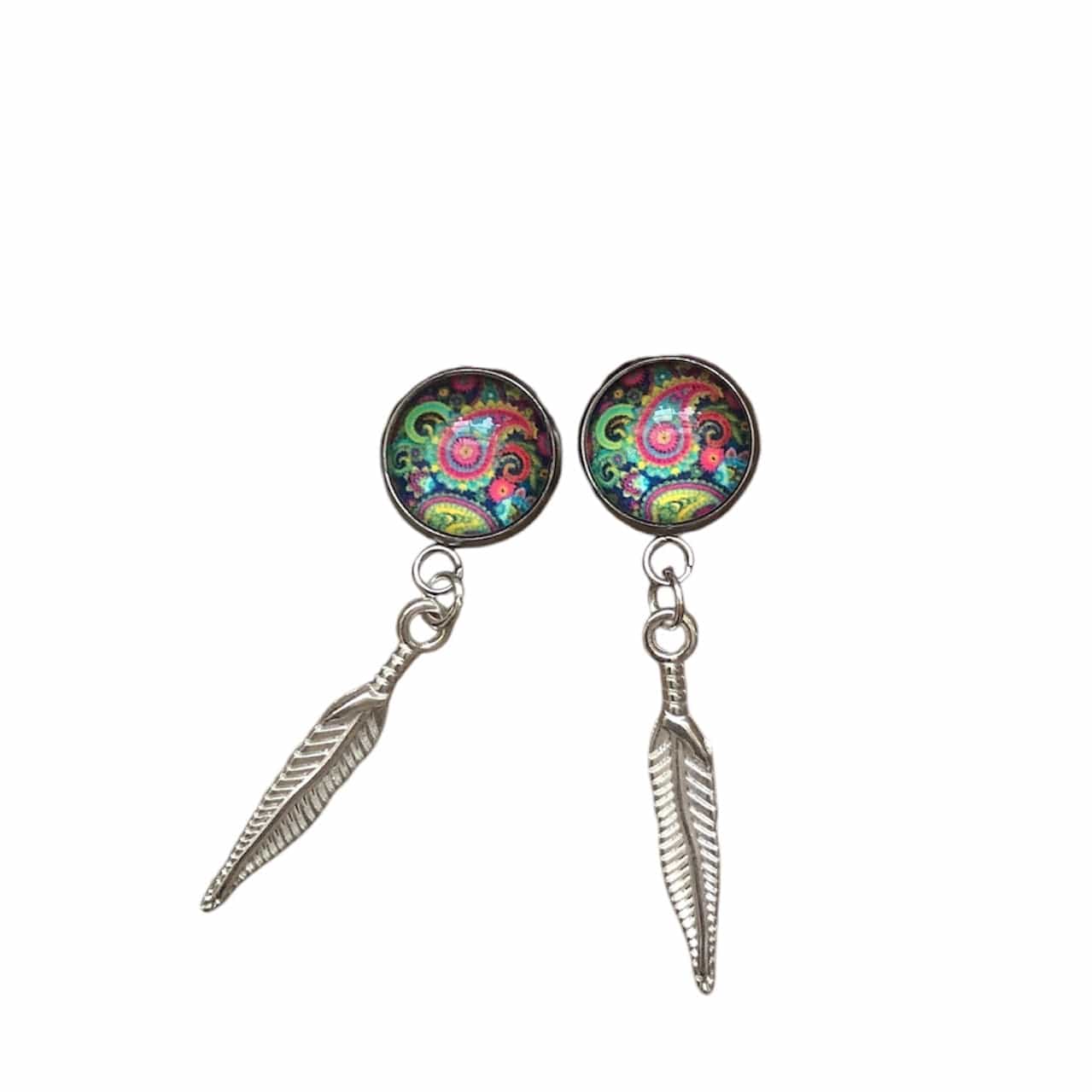 Feathers Silver plated Stud Earrings Silver Chamber Jewellery Store