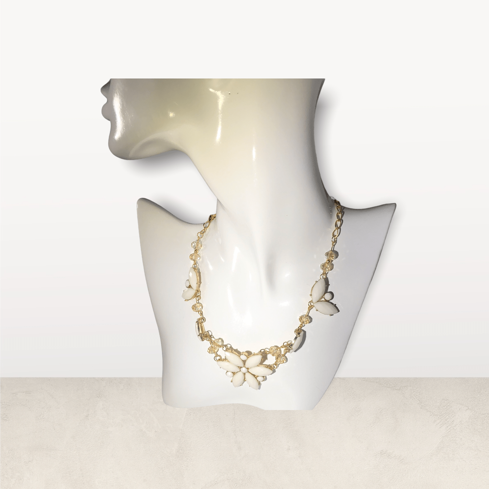 Flowery Vintage Style Bib Necklace Silver Chamber Jewellery Store