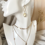 Gold plated drop earrings with crystals