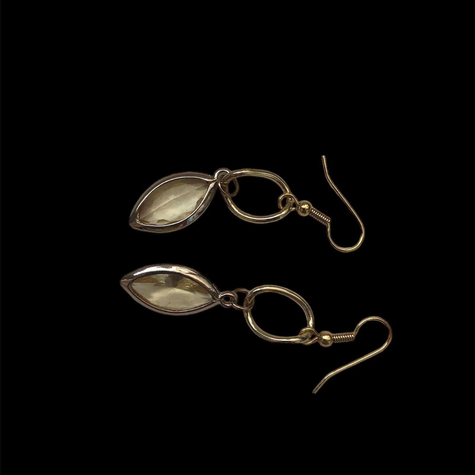 Gold plated Drop Earrings with Crystal Silver Chamber Jewellery Store