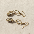 Gold plated drop earrings with crystals